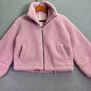 Lululemon Pink Sherpa Fleece Zip Up Jacket Size 2 Women’s Buttery Soft Cozy